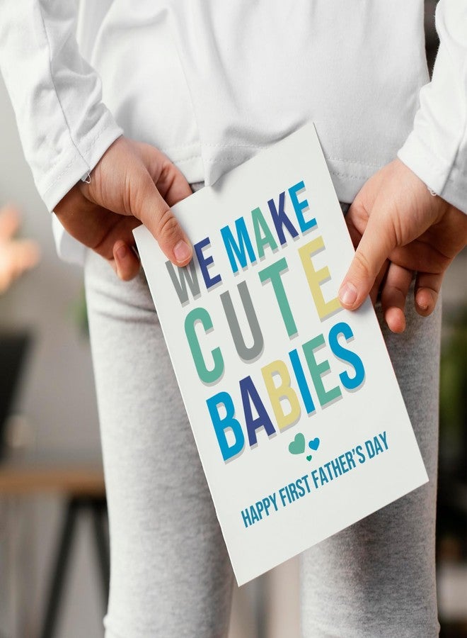 Chenive Happy First Father's Day Card for Husband, Funny 1st Father's Day Card from Wife, First Fathers Day Gift Ideas for New Dad, We Make Cute Babies - Image 5